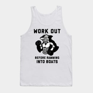 Orca Workout Ramming Into Boats Tank Top